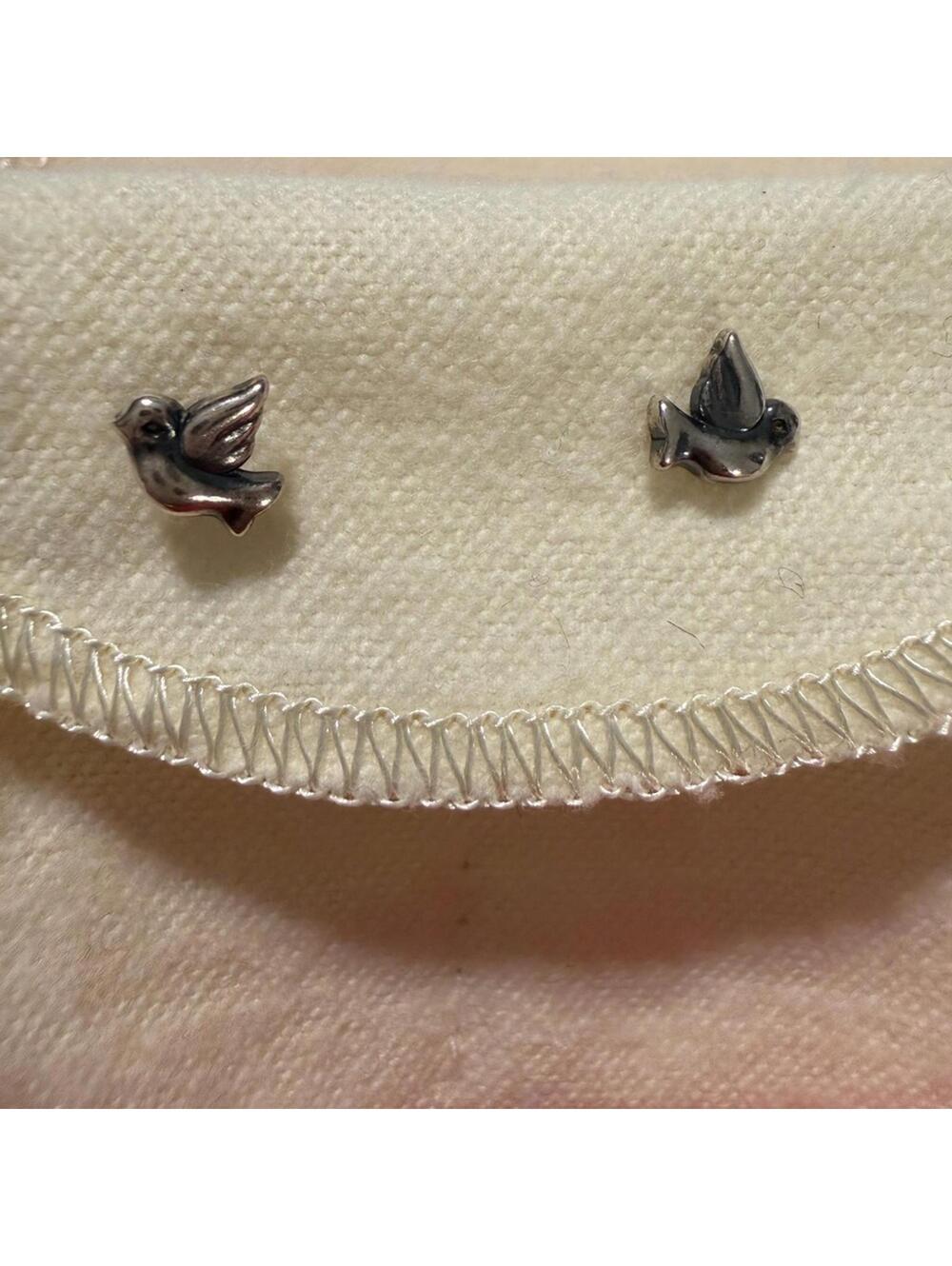 James Avery Sterling Silver Tiny Bird Stud Earrings, Retired